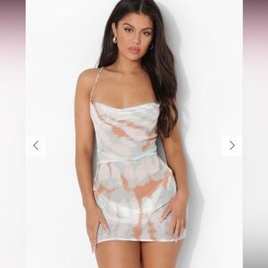 TIE DYE COWL NECK‎ BEACH DRESS Bohoo